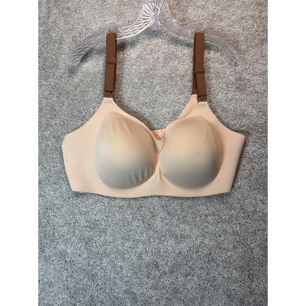 Smooth Nude Seamless Wireless Bra with Contrast Straps